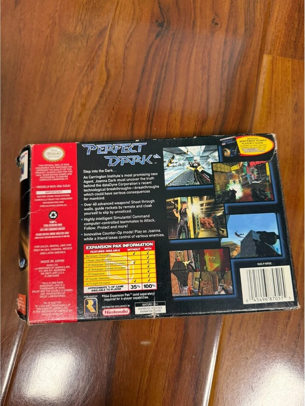 Perfect Dark N64 With Box Authentic Nintendo 64 Game No Manual